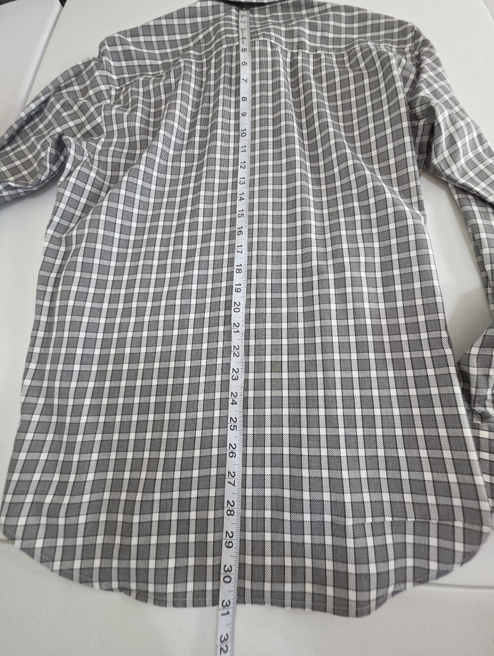 Bugatchi Uomo Shaped Fit Gray Plaid Button Down Shirt Men's Medium Cotton - Picture 5 of 11